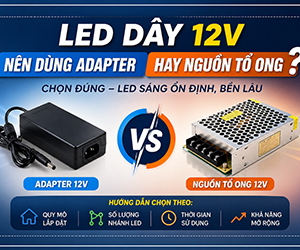 LED dây 12V nên dùng adapter hay nguồn tổ ong?