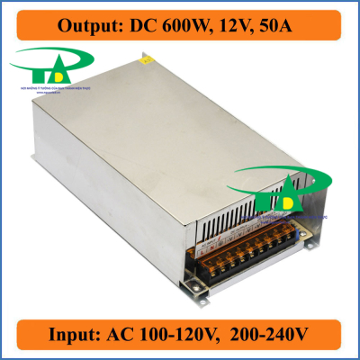 Nguồn tổ ong 12V 50A không quạt