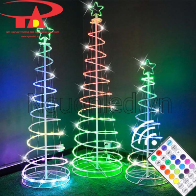 Cây thông noel đèn led xoắn ốc