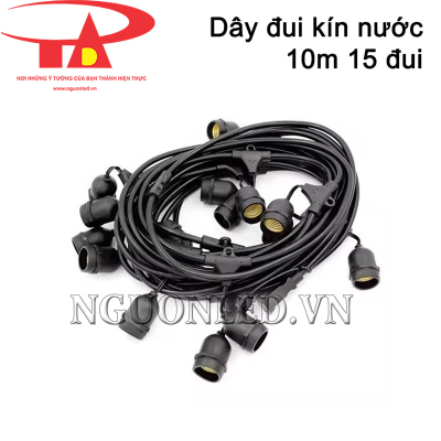 Dây đui đèn kín nước 10m 15 đui