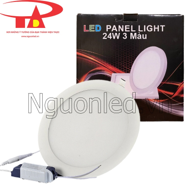 Đèn led âm trần tròn 3 màu 24w