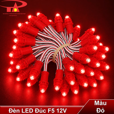 Đèn led đúc F5 12V màu đỏ