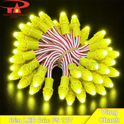 Đèn led đúc F5 12V màu vàng chanh