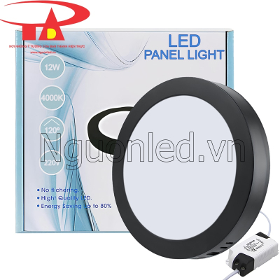 Đèn led ốp trần tròn 12W viền đen màu trung tính