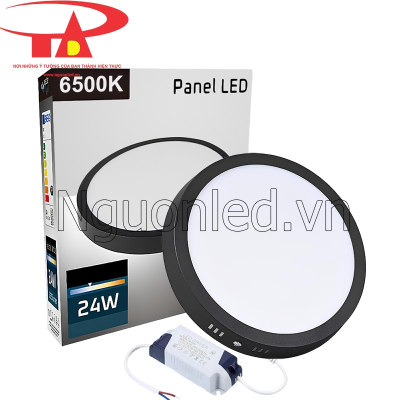 Đèn led ốp trần tròn 24W viền đen màu trắng