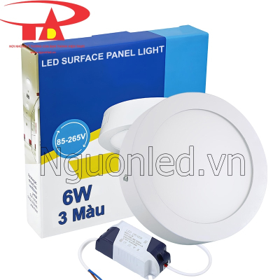 Đèn led ốp trần tròn 6W 3 màu