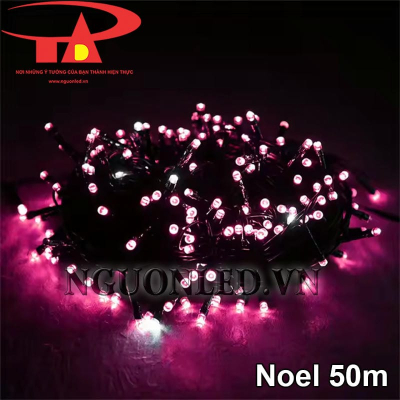 Đèn led trang trí noel 50m màu hồng