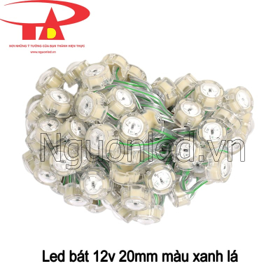 Led bát 12v 20mm màu xanh lá