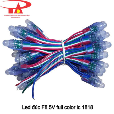 Led đúc f8 5v full color ic 1818