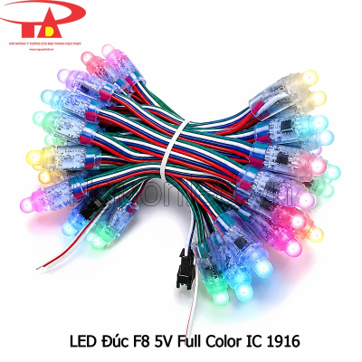Led đúc f8 5v full color ic 1916