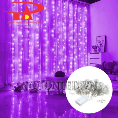 Led rèm thác nước 3x2m màu tím