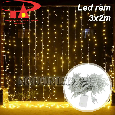 Led thả rèm 3x2m màu vàng