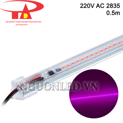 Led thanh 220V 2835 50cm màu hồng