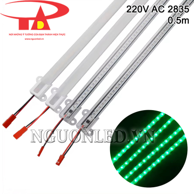 Led thanh 220V 2835 50cm màu xanh lá