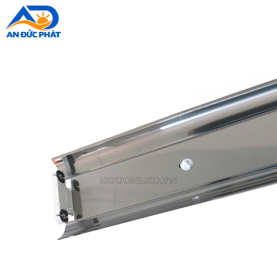 Máng đèn LED đôi T8 chóa inox 1m2