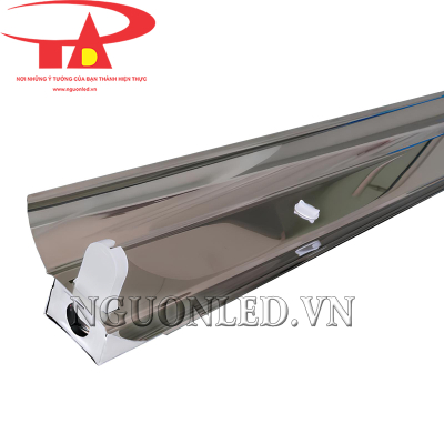 Máng đèn LED đơn T8 chóa inox 1m2