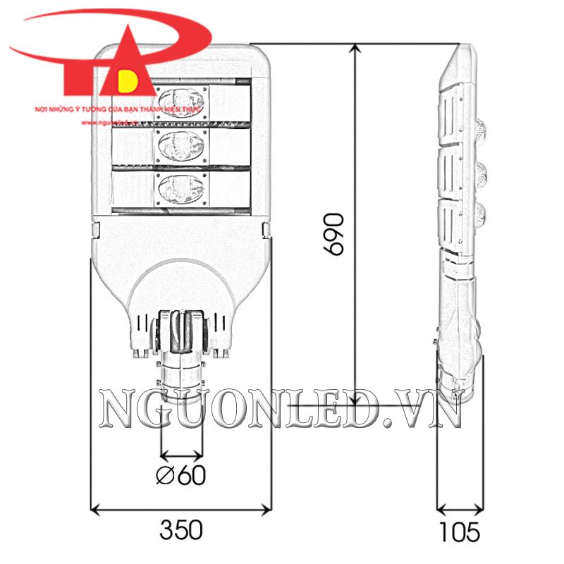 Chi tiết của đèn led đường phố 150W Philips giá rẻ