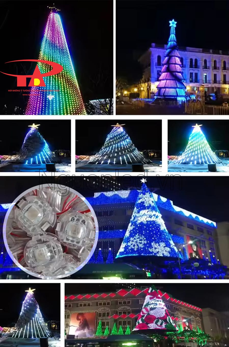 Led bát full color dùng làm cây thông noel ngoài trời