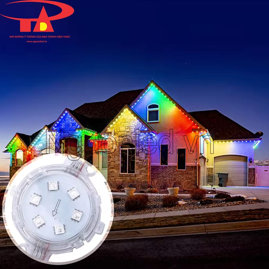 Led bát full màu 50mm trang trí biệt thự