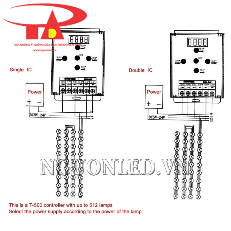 Cách đấu dây led đúc đầu đục màu tím