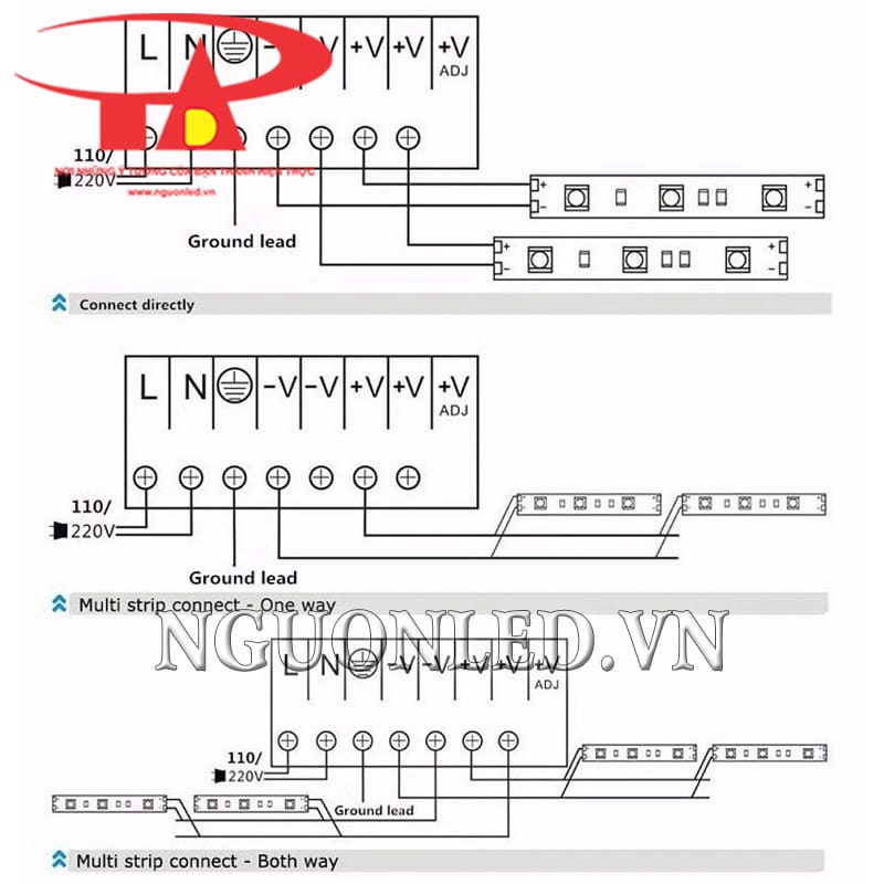 Sơ đồ đấu dây đèn led đúc f7 5V đầu đục màu vàng đậm