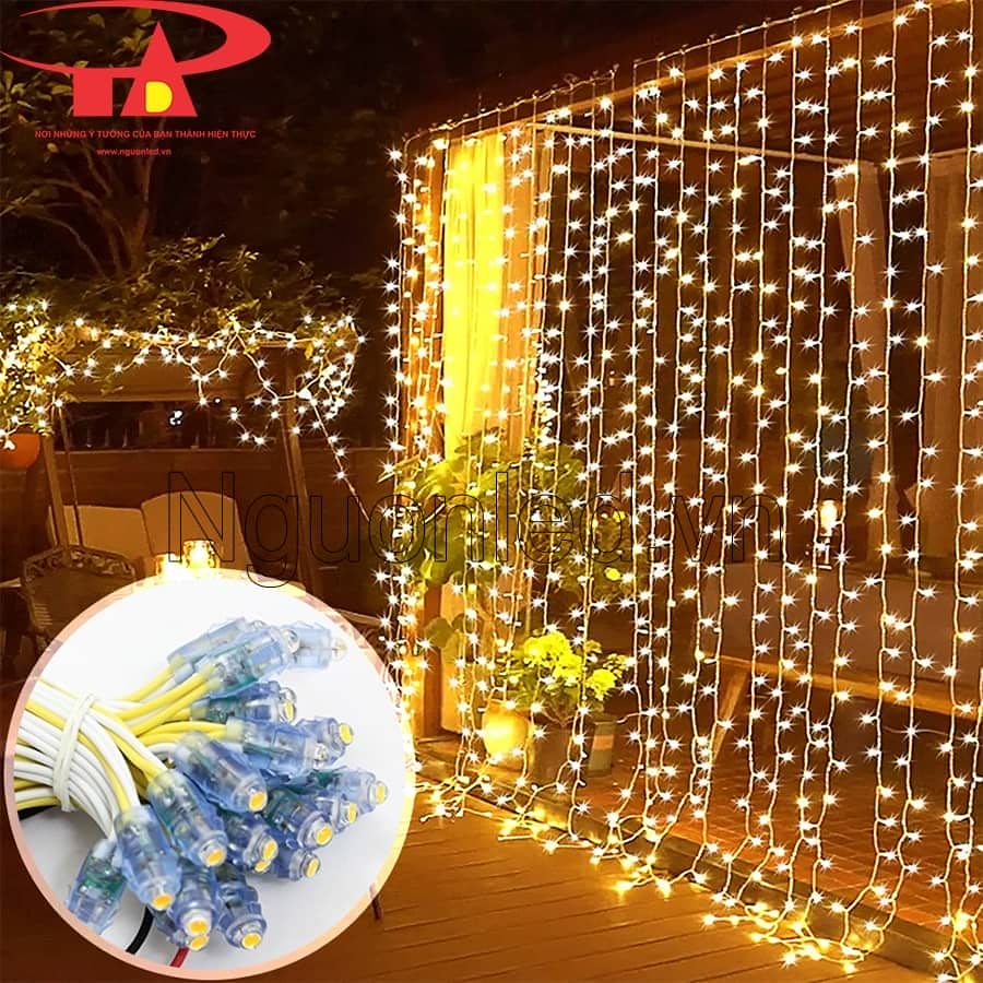 Led đúc f7 5V đầu trong màu vàng đậm dùng để thả rèm