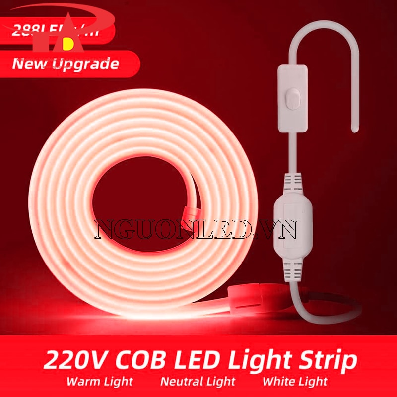 Đèn led dây dán 220V màu đỏ