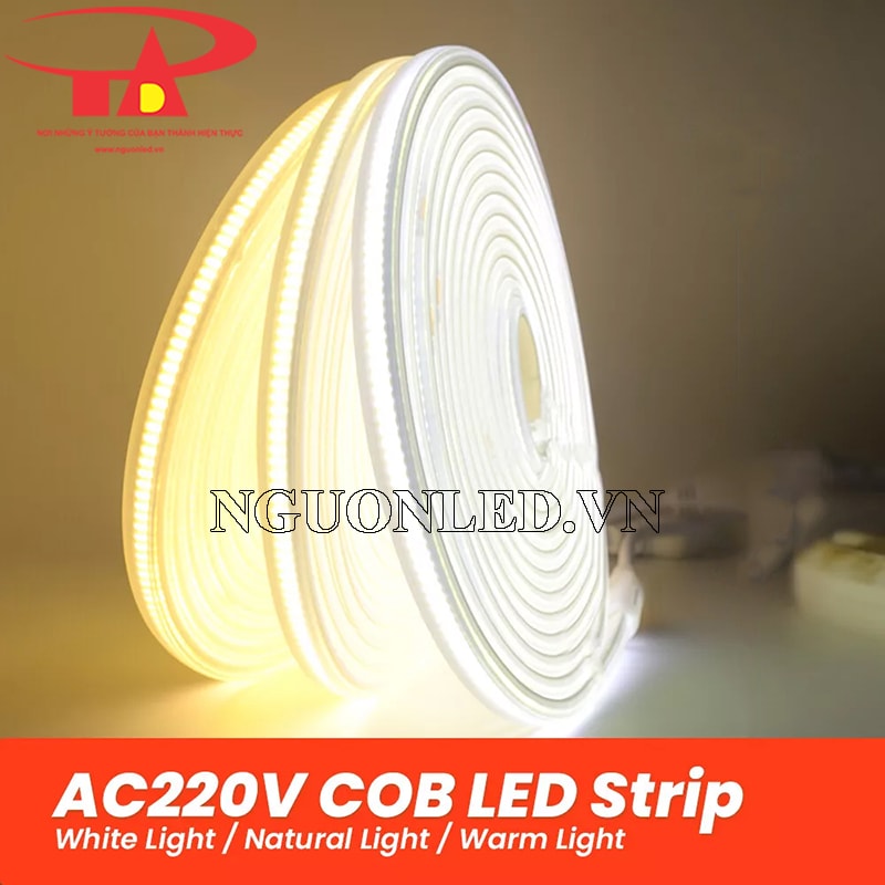 Led dây COB 220V ánh sáng vàng