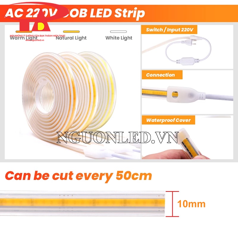 Led dây COB 220V giá rẻ tại hcm