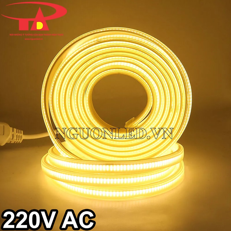 Led dây dẻo cob 220V màu vàng nắng