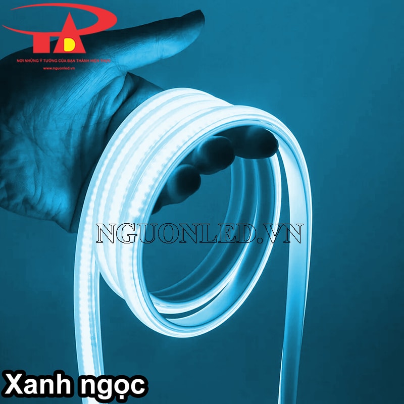 Đèn led dây cob 220V màu xanh ngọc