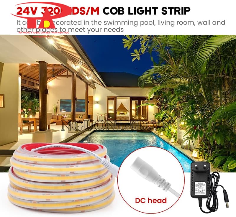 Led dây COB 24V ánh sáng trắng