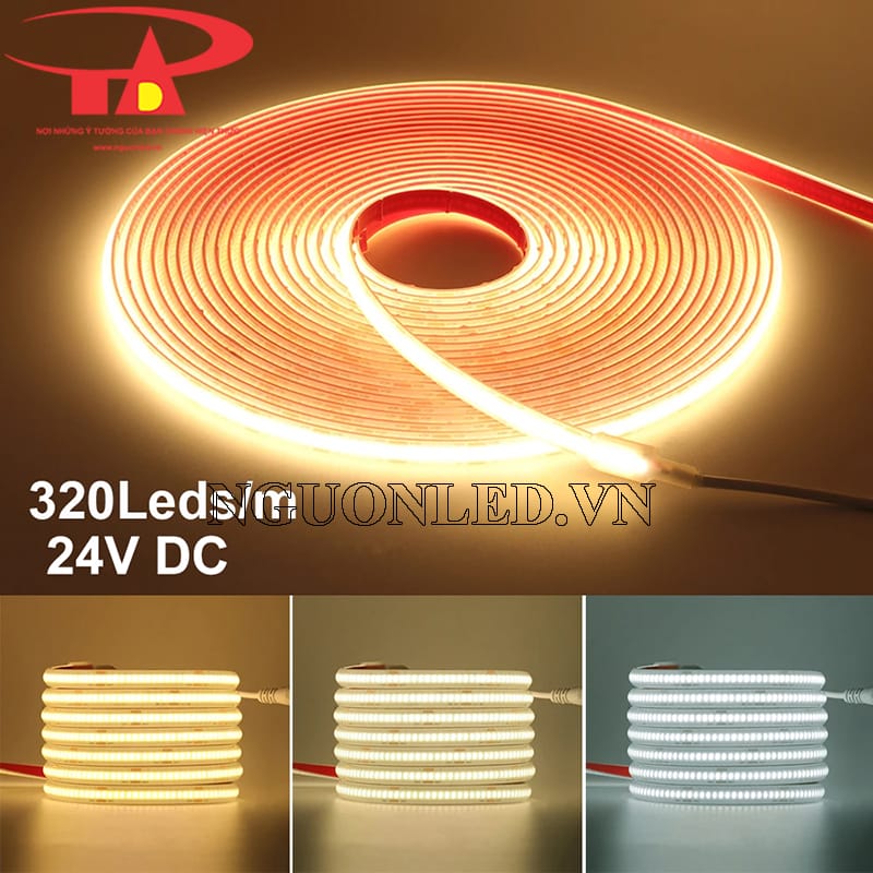 Đèn led dây dán cob 24V màu vàng