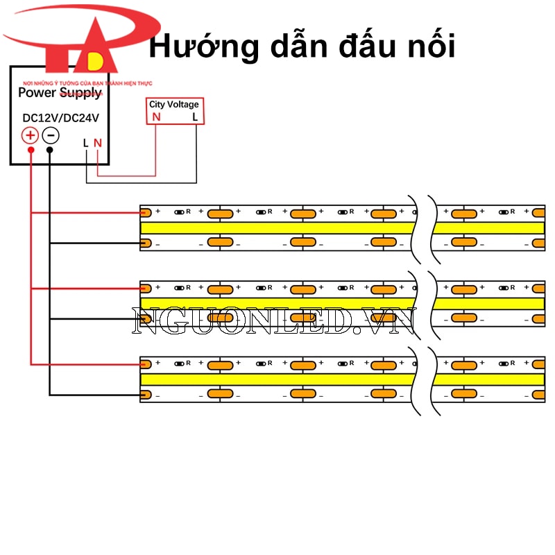 Cách lắp đặt dây led dán 12V