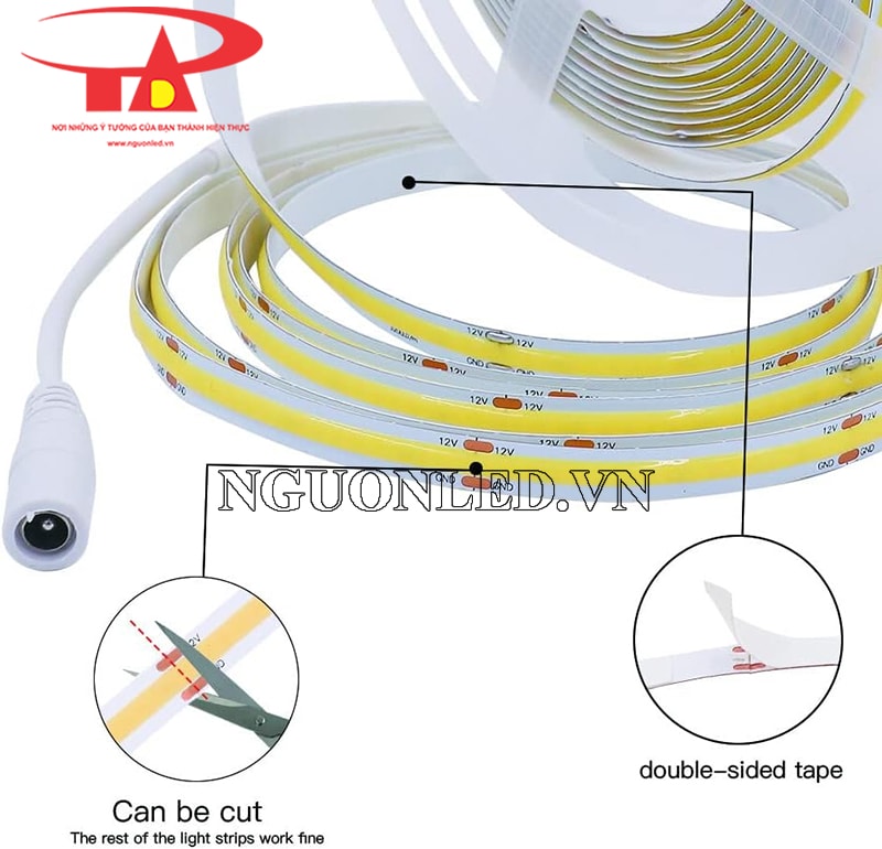 Led dây 12V chip cob siêu sáng