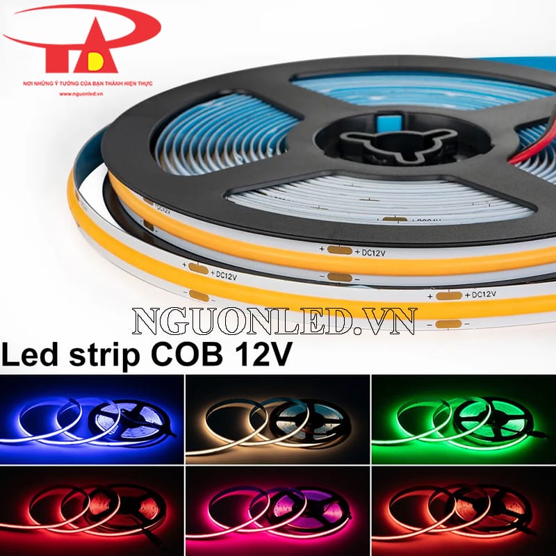 Dây led cuộn cob 12V màu xanh dương