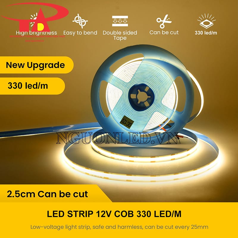 Led dây 12V chip cob siêu sáng