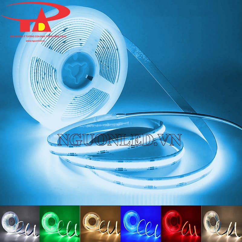 Đèn led cob cuộn 5m ánh sáng xanh ngọc