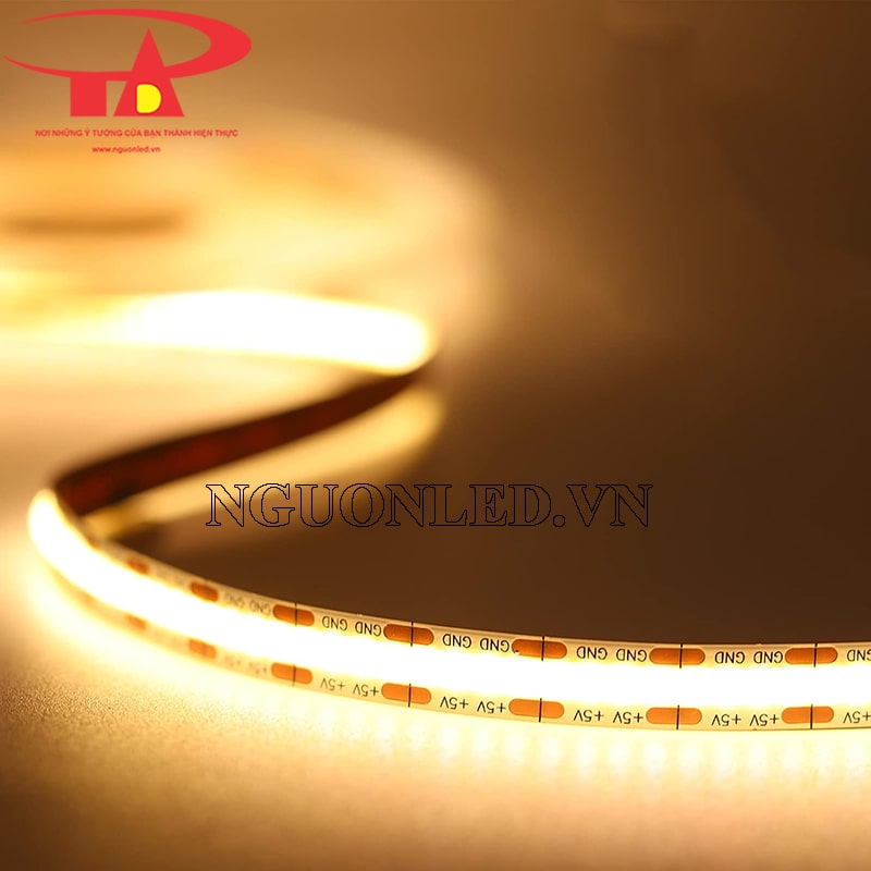 Dây led cuộn cob 5V màu vàng