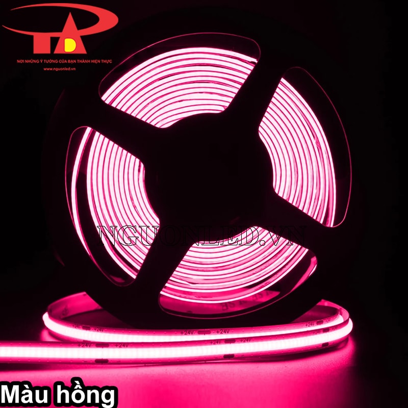 Dây led cuộn cob 24V màu hồng