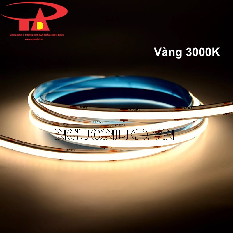 Dây led cuộn cob 24V màu vàng