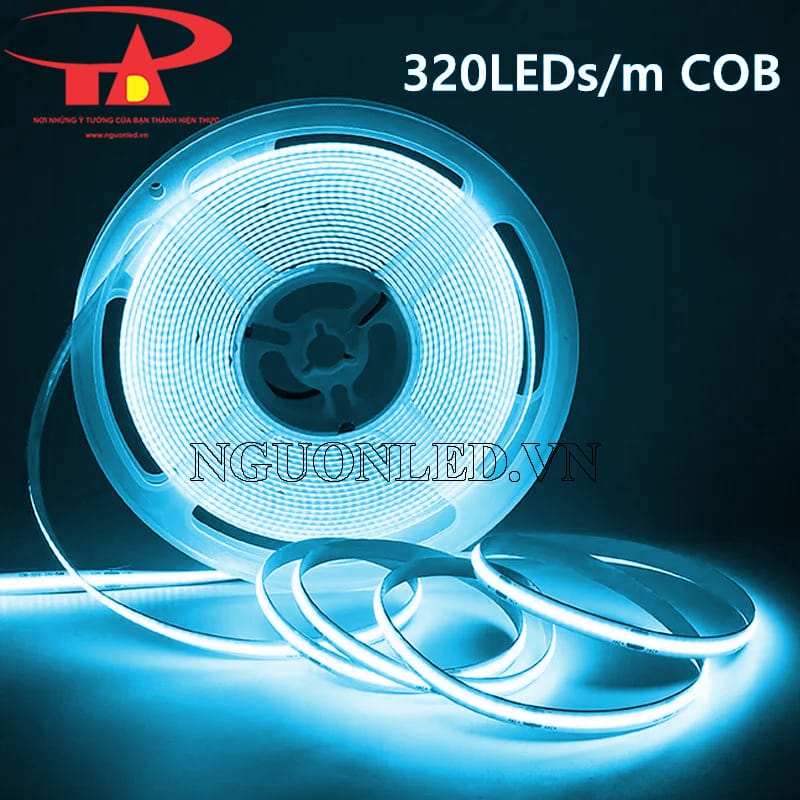 Dây led cuộn cob 24V màu xanh ngọc