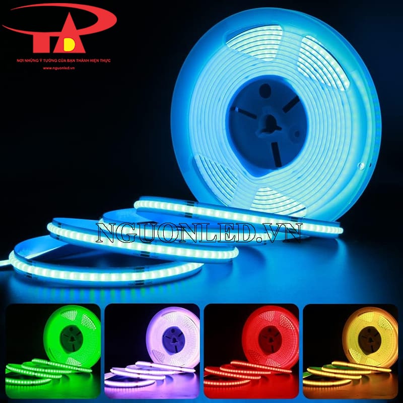 Đèn led dây dán cob 24V màu xanh ngọc