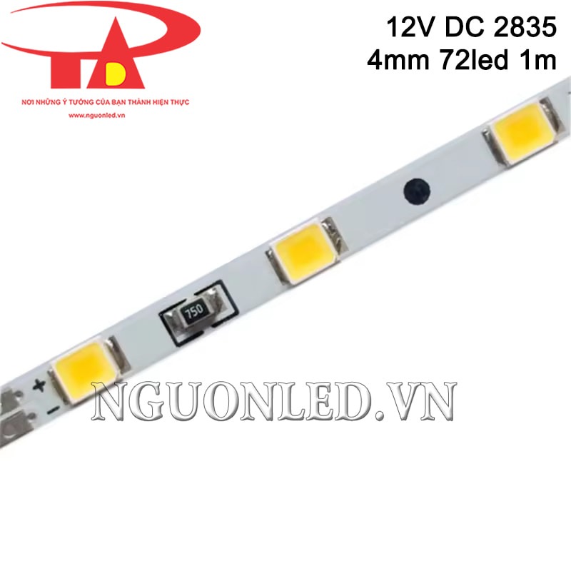 Cây led thanh nhôm 2835 4mm 72 led