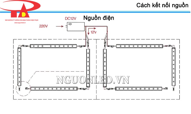 Hướng dẫn đấu nối nguồn cho led thanh nhôm