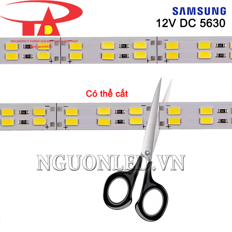 Led thanh 5630 12V DC Samsung ánh sáng 3000K