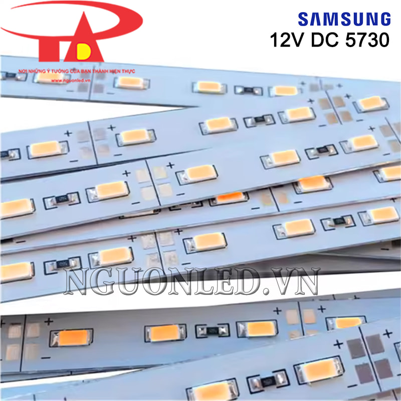 Led thanh nhôm 5730 12V DC Samsung màu vàng