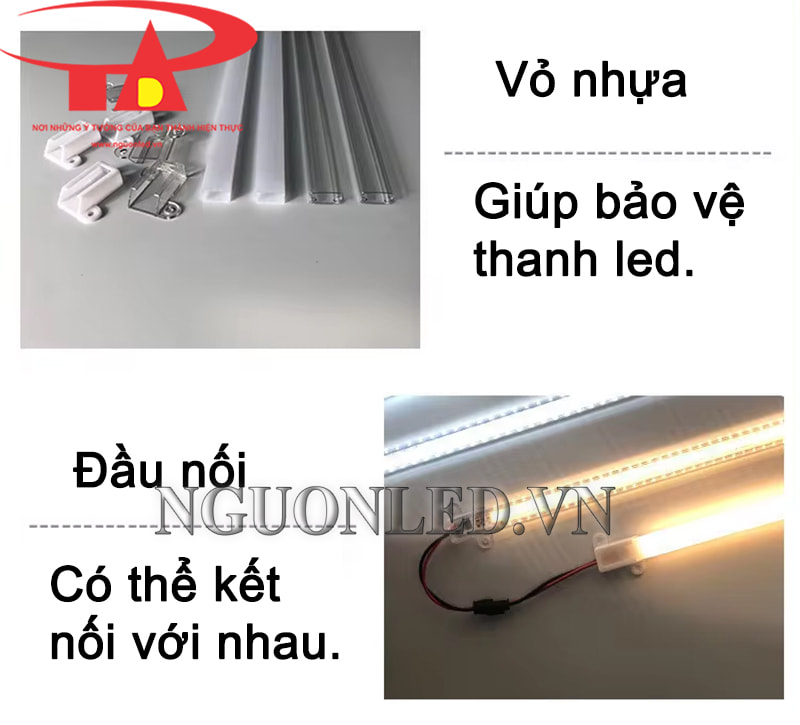 Đèn led thanh nhôm 2835 220V 1m