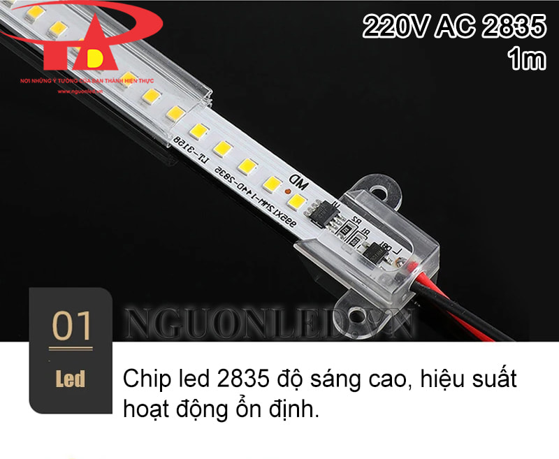 !Đèn led thanh nhôm 2835 dùng điện 220V