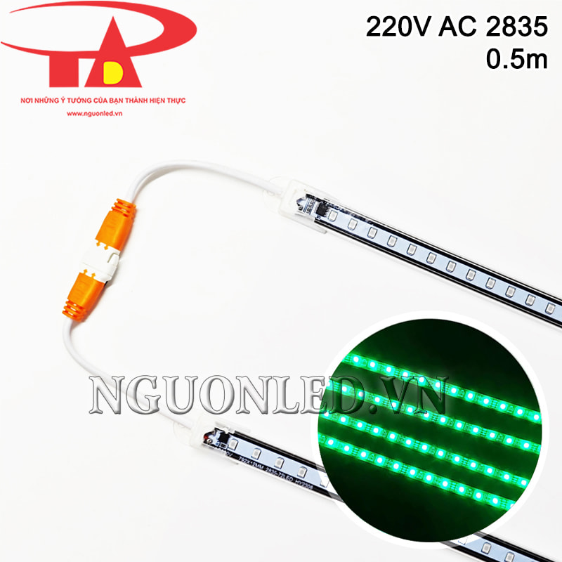 Đèn led thanh nhôm 2835 220V xanh lá